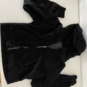 black cropped zip up from brandy Melville